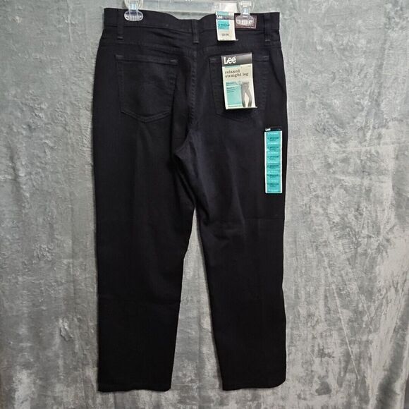 Lee Women's Sz 12med Relaxed Straight Leg Black New stretch jeans pants - Picture 9 of 14